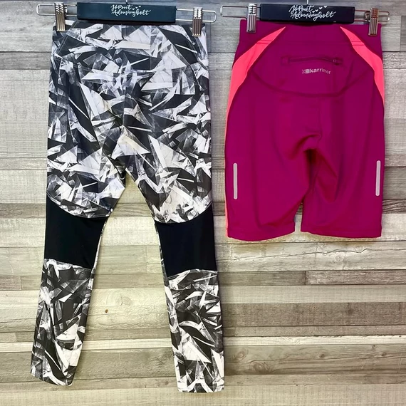 Karrimor pink sport rövidnadrág, Decathlon szürke-fehér edzőnadrág szett 8-9 éves