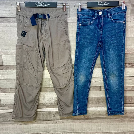 Decathlon Quechua túranadrág, Alive bélelt farmernadrág szett 122