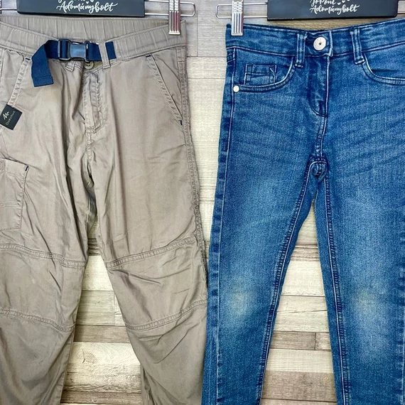 Decathlon Quechua túranadrág, Alive bélelt farmernadrág szett 122