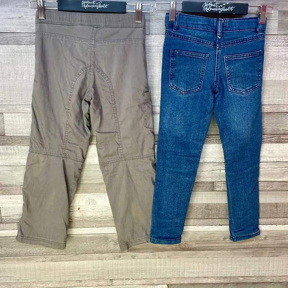 Decathlon Quechua túranadrág, Alive bélelt farmernadrág szett 122