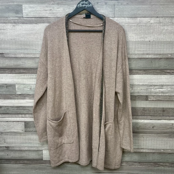 S.Oliver Black Label világosbarna díszes kardigán 46