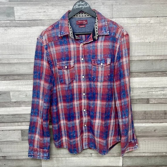 Desigual Man Regular kék-piros kockás ing M-L