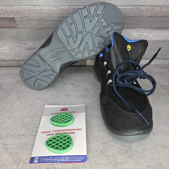 Atlas fekete férfi munkavédelmi cipő, 43