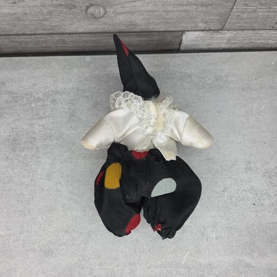 Vintage porcelánfejű kisméretű bohóc figura