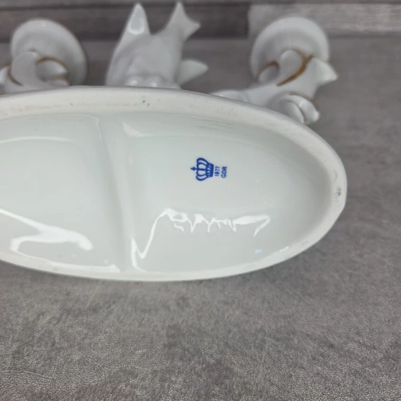 Lippelsdorf német porcelán madaras dupla gyertyatartó