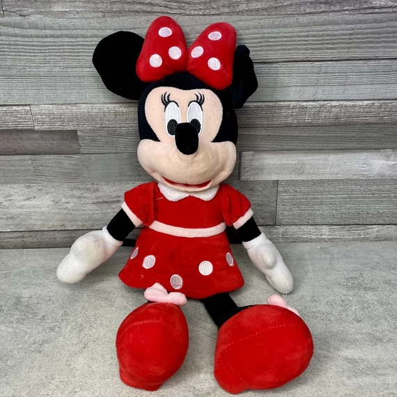 Disney Minnie Mouse piros ruhás plüss egér játék