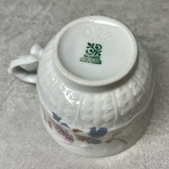 Lengyel virágos porcelán kávés szett