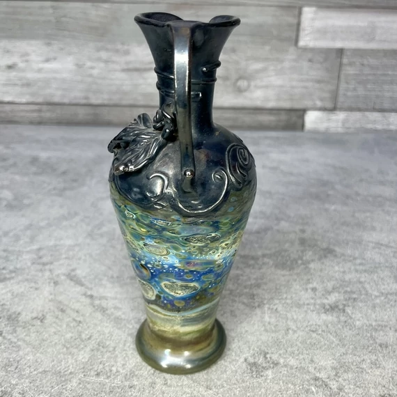 Festett vékony üveg dísz kancsó