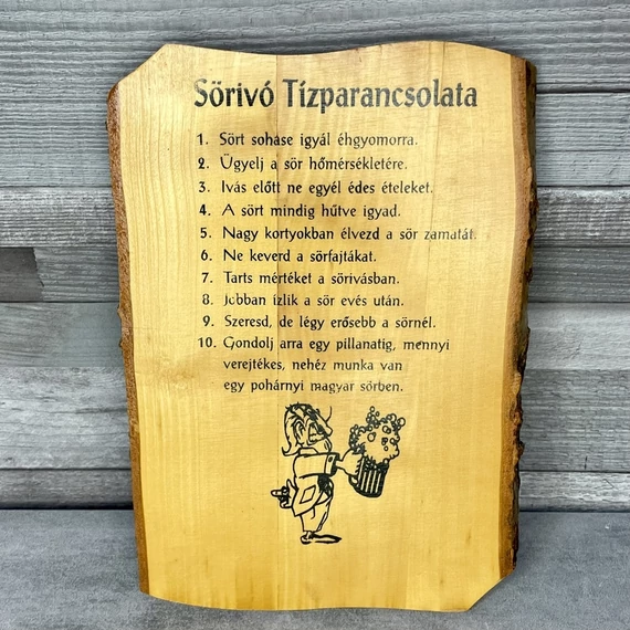 Fa Sörivó Tízparancsolata fali kép