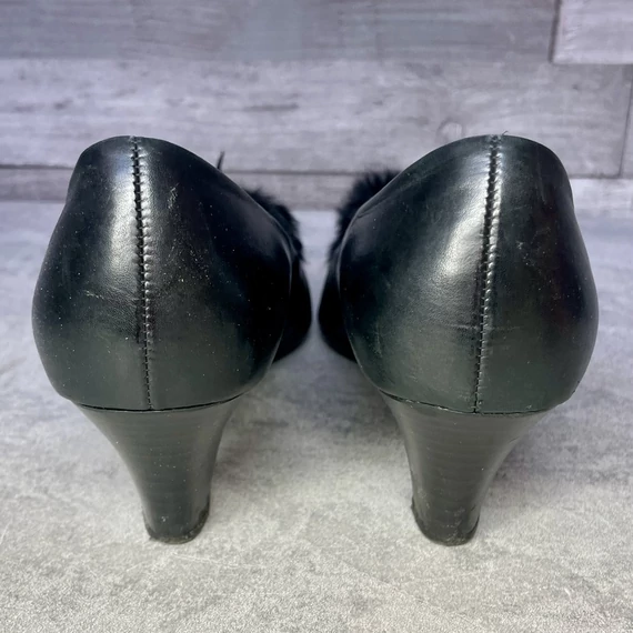 Gabor Sacchetto fekete bőr masnis magassarkú cipő 38,5