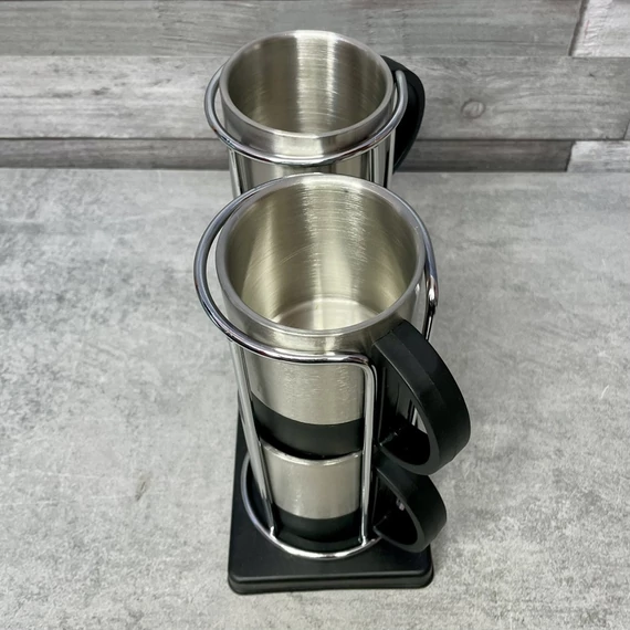 Rozsdamentes acél kávés-teás készlet állvánnyal