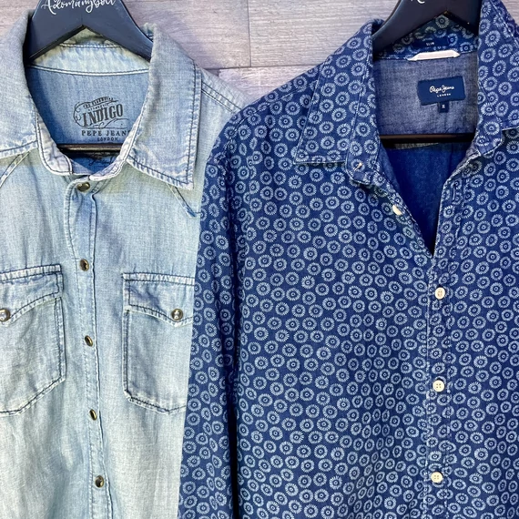 Pepe Jeans farmer, sötétkék mintás ing szett XL