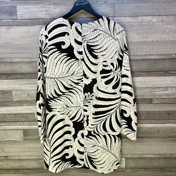 H&M fekete-fehér levélmintás lenge ruha 34