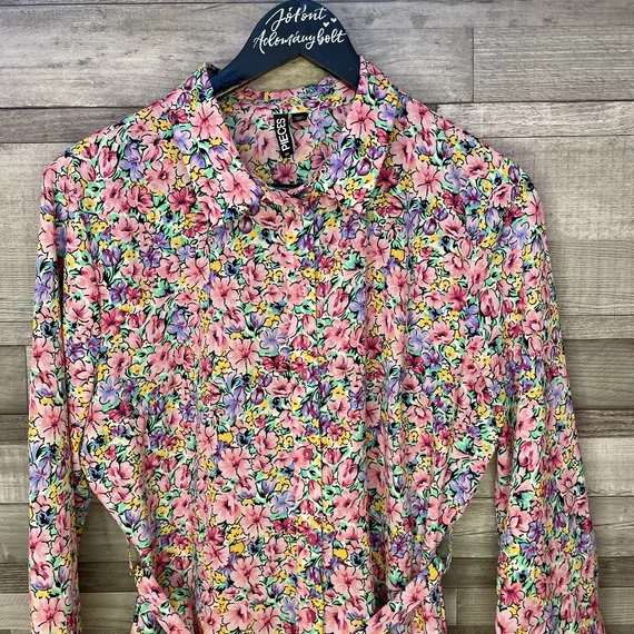 Pieces színes virágmintás hosszú ingruha XL