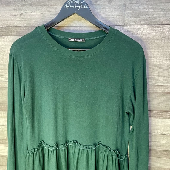 Zara sötétzöld női ruha S