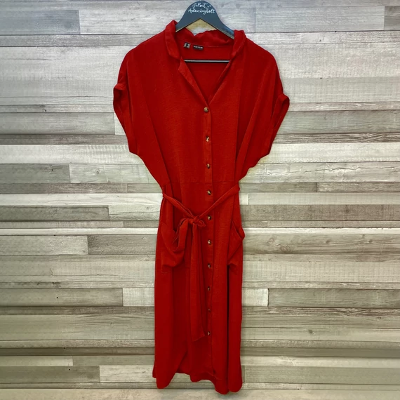 Bodyflirt téglaszínű zsebes női ruha 44