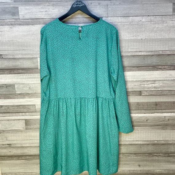 Boohoo türkiz-fekete pöttyös női ruha 44-46