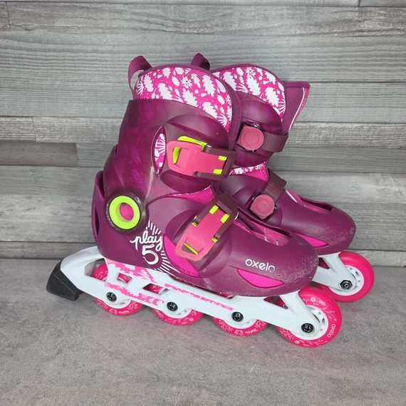 Oxelo bordó egysoros lány görkorcsolya, 28-30