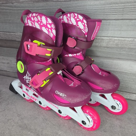 Oxelo bordó egysoros lány görkorcsolya, 28-30
