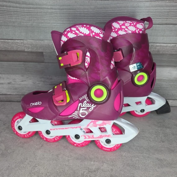 Oxelo bordó egysoros lány görkorcsolya, 28-30