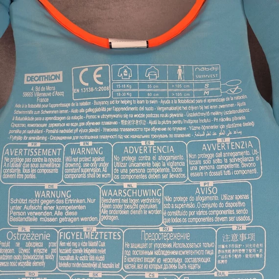 Decathlon Nabaiji pink-kék gyerek mentőmellény, M