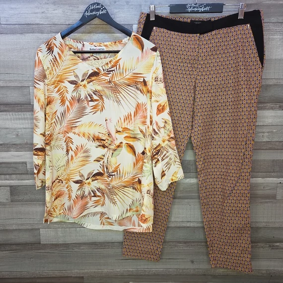 Atlas for Women női blúz és River Island mintás szövetnadrág szett, L