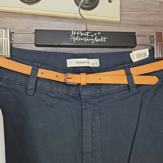 May világoskék női selyemblúz és Reserved sötétkék női nadrág szett, S-M