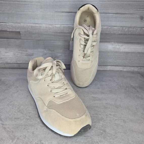 Bézs férfi gyöngyvászon sportcipő, 41