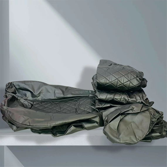 Fekete műbőr autós üléshuzat szett