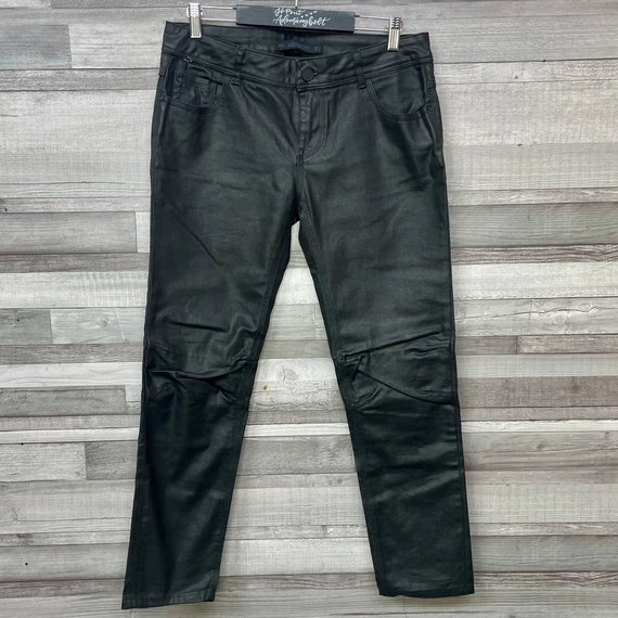 Zara Woman fekete bőrhatású nadrág 38