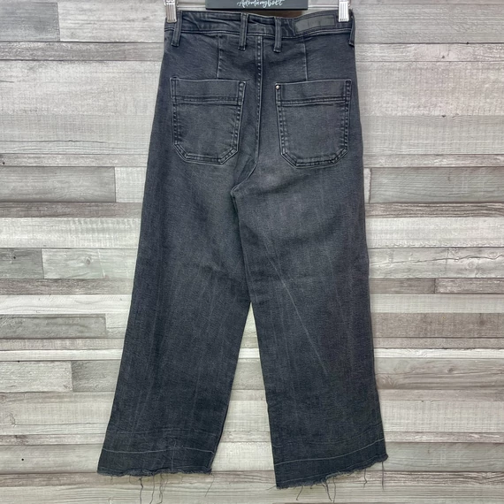 H&M Culotte High Waist sötétszürke vagány farmernadrág 38