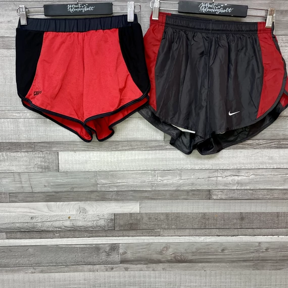 Nike szürke-piros, Fani Piros-fekete rövid fürdőnadrág szett M