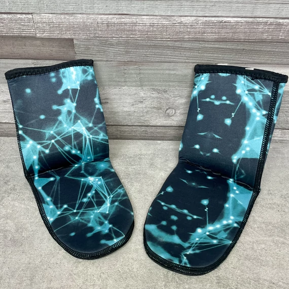 Fekete-kék neoprén vízi sport zokni S