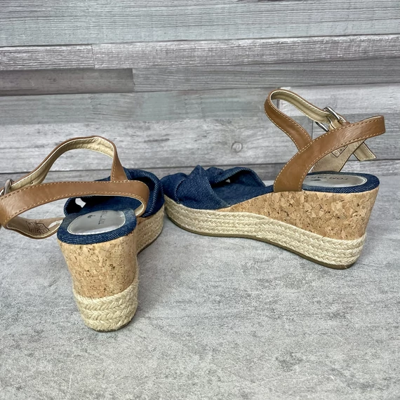 Tom Tailor fonott magastalpú farmer hatású szandál 39