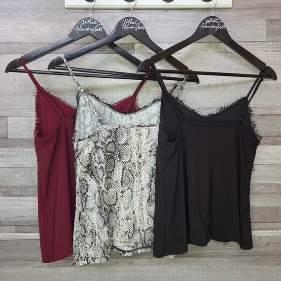 Amisu női spagettipántos trikó szett, XS-S