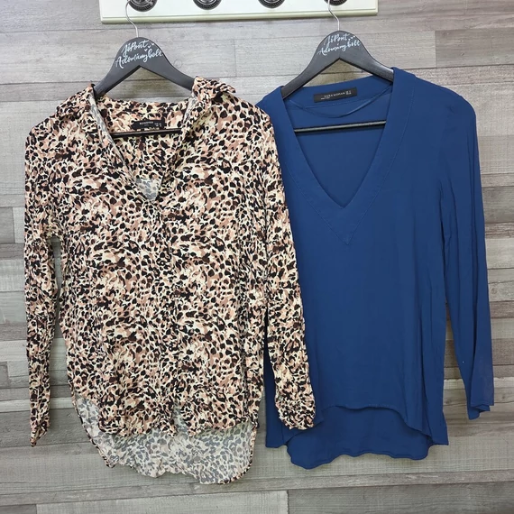 Reserved, Zara állatmintás és sötétkék női blúz szett, S