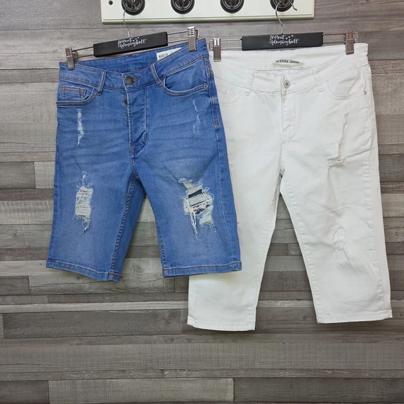 Denim Co., M. Sara Jeans női farmer térdnadrág szett, S