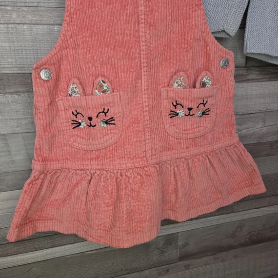 F&F, Zara kislány kord ruha és kötött pulóver szett, 3-5 év