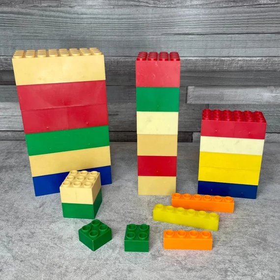 Retro műanyag építőkocka szett