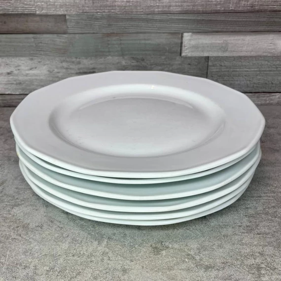 Lubiana lengyel fehér porcelán lapostányér szett