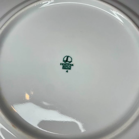Lubiana lengyel fehér porcelán lapostányér szett