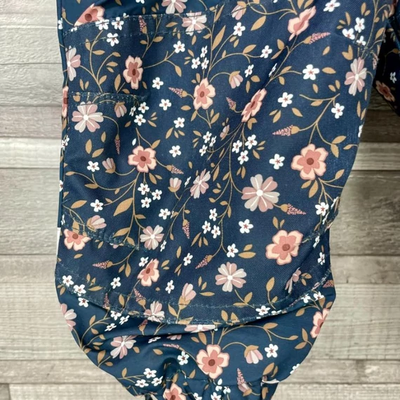 H&M sötétkék virágos gyerek overál 80