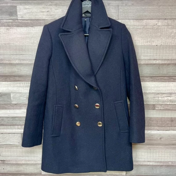 Zara sötétkék női szövetkabát XS