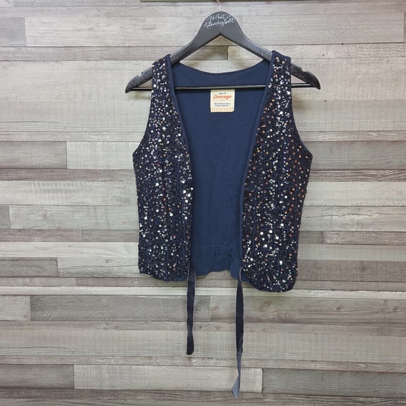 Devergo kék flitteres női mellény, S