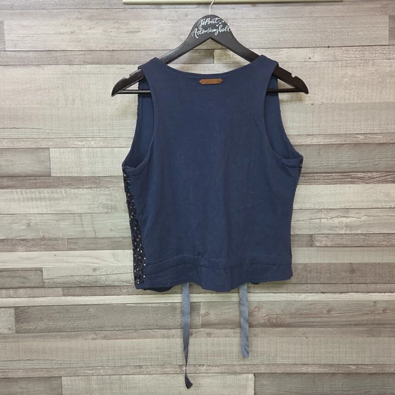 Devergo kék flitteres női mellény, S