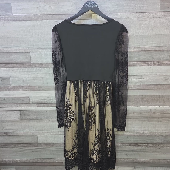 Shein fekete csipkés női ruha, S