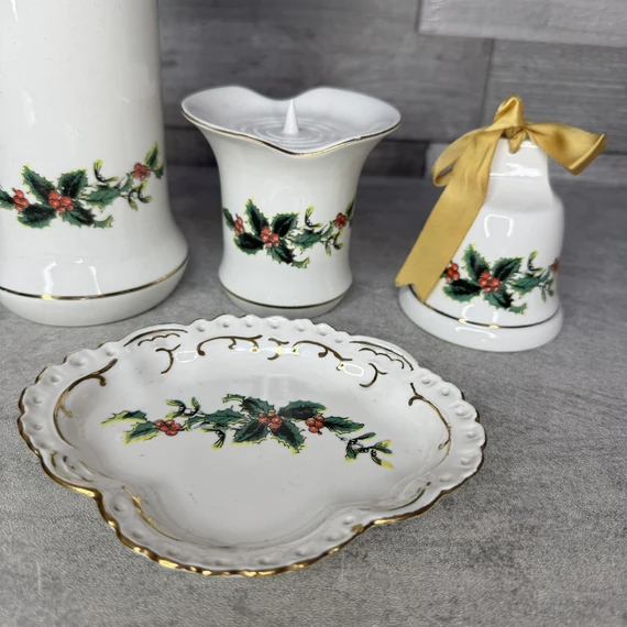 Aquincum Budapest vintage karácsonyi porcelán dísz szett