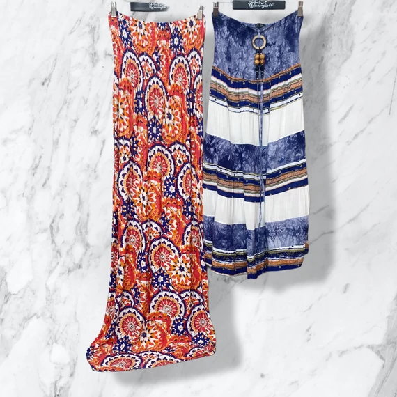 Színes pántnélküli nyári ruha szett M