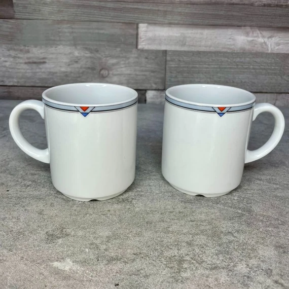 Eschenbach Porzellan Germany fehér mintás porcelán bögre szett