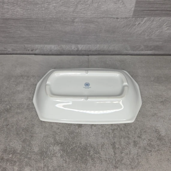 Hollóházi porcelán virágmintás nyolcszögletű kis kínáló Császári pékség felirattal